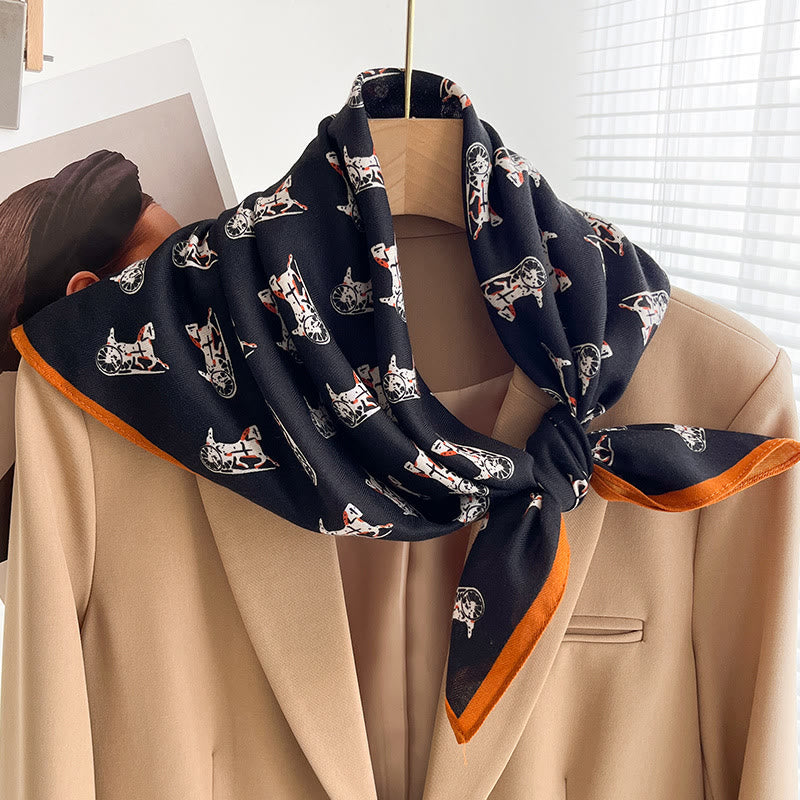 Women's Rich Printed Multi-Style Thin Square Scarf - Style #23 - image 22