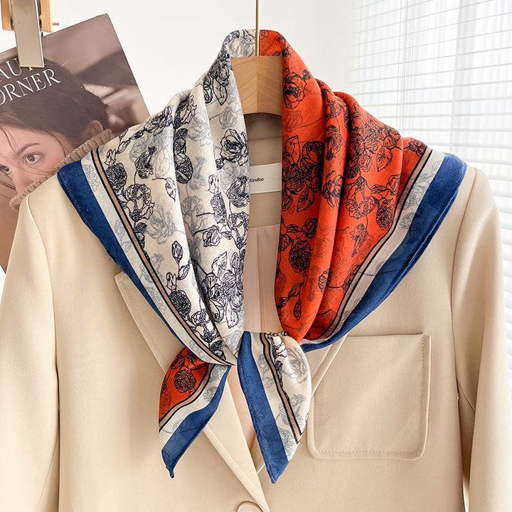 Women's Rich Printed Multi-Style Thin Square Scarf - Style #39 - image 38