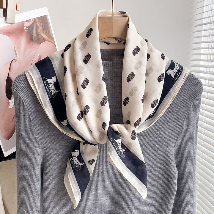 Women's Rich Printed Multi-Style Thin Square Scarf - Style #8 - image 7