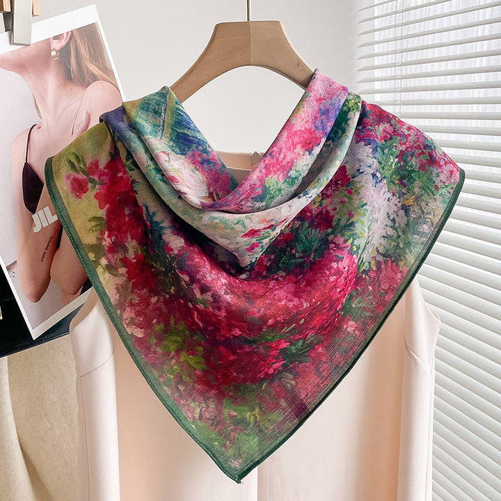 Women's Rich Printed Multi-Style Thin Square Scarf - Style #5 - image 4