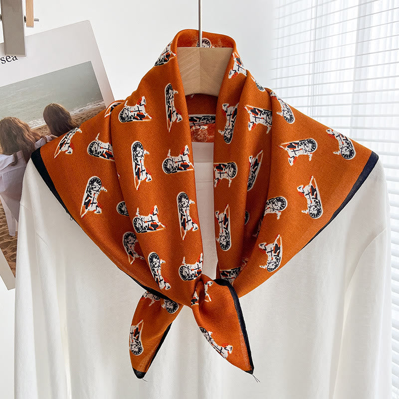 Women's Rich Printed Multi-Style Thin Square Scarf - Style #24 - image 23