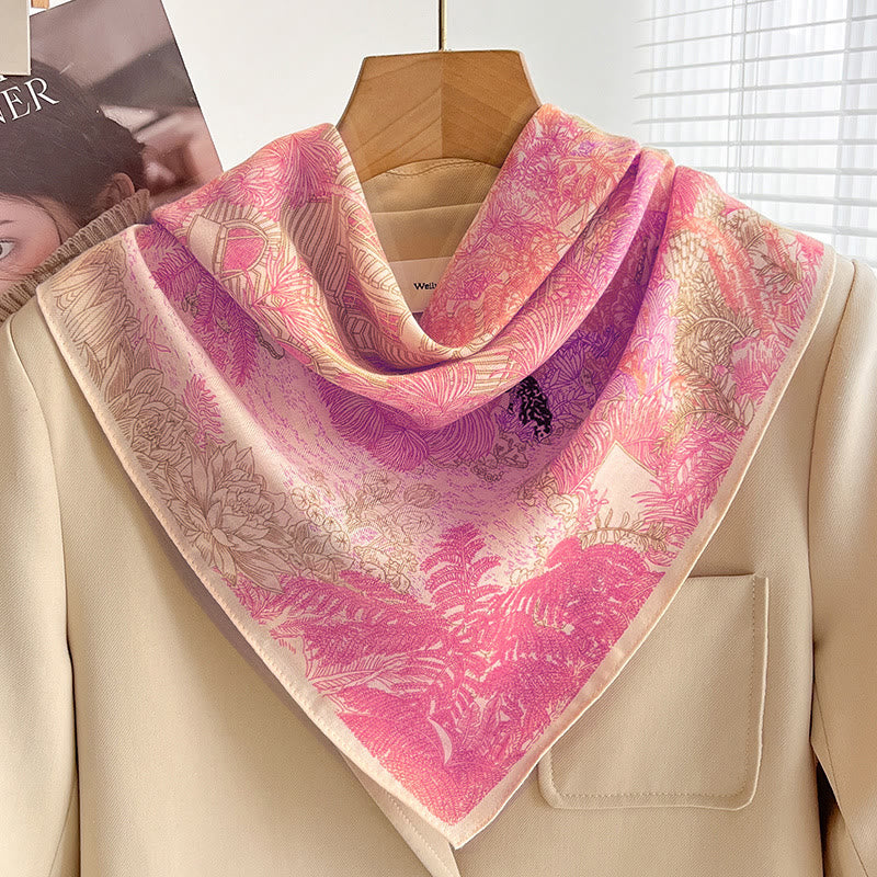 Women's Rich Printed Multi-Style Thin Square Scarf - Style #2 - image 1