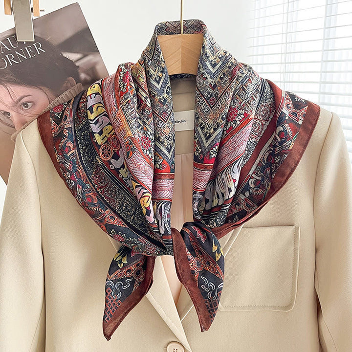 Women's Rich Printed Multi-Style Thin Square Scarf - Style #41 - image 40