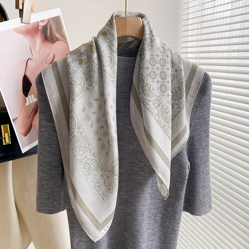 Women's Rich Printed Multi-Style Thin Square Scarf - Style #10 - image 9