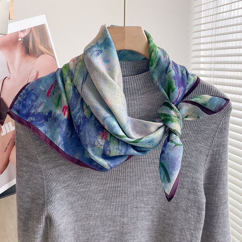 Women's Rich Printed Multi-Style Thin Square Scarf - Style #4 - image 3