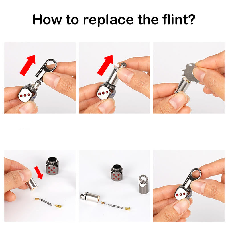 Classic Mini Dice Refillable Kerosene Lighter Keychain - image 9