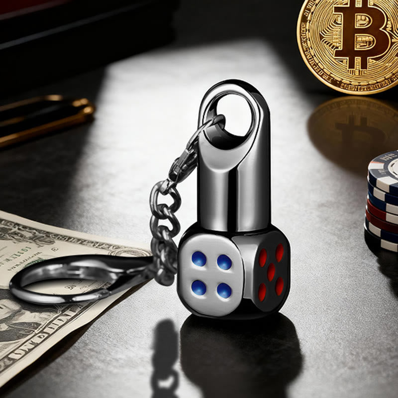 Classic Mini Dice Refillable Kerosene Lighter Keychain - Black - image 11