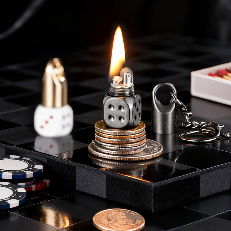 Classic Mini Dice Refillable Kerosene Lighter Keychain - image 7
