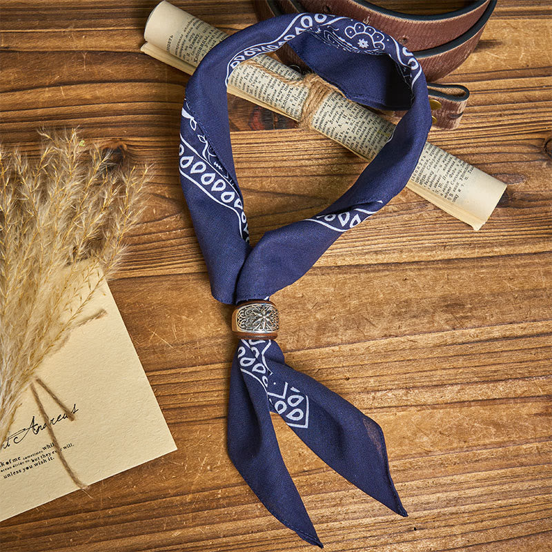 Hexagram Round Button Cashew Printed Pocket Square - image 3