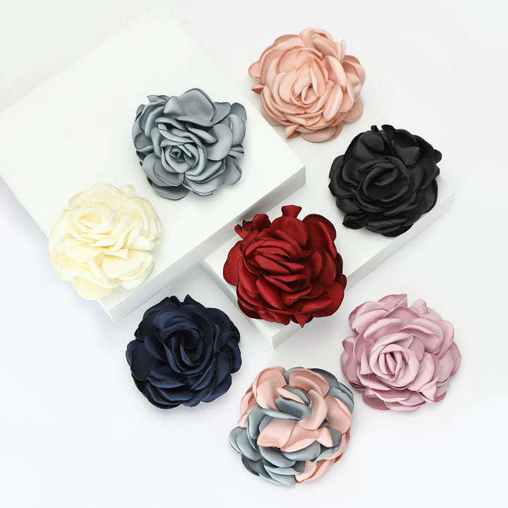 Lustrous Satin Elegant Rose Multi-color Brooch - image 16