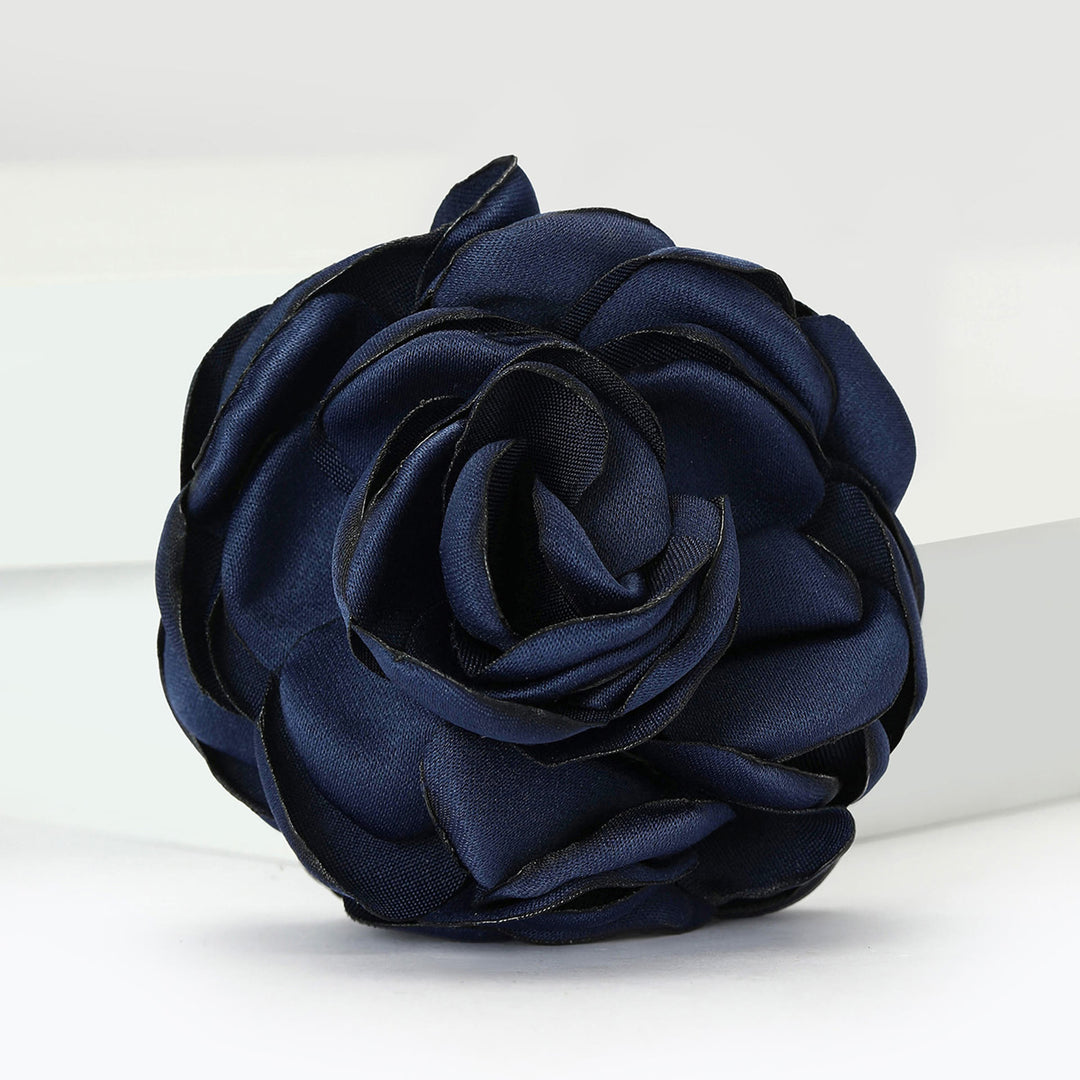 Lustrous Satin Elegant Rose Multi-color Brooch - Royal Blue - image 6