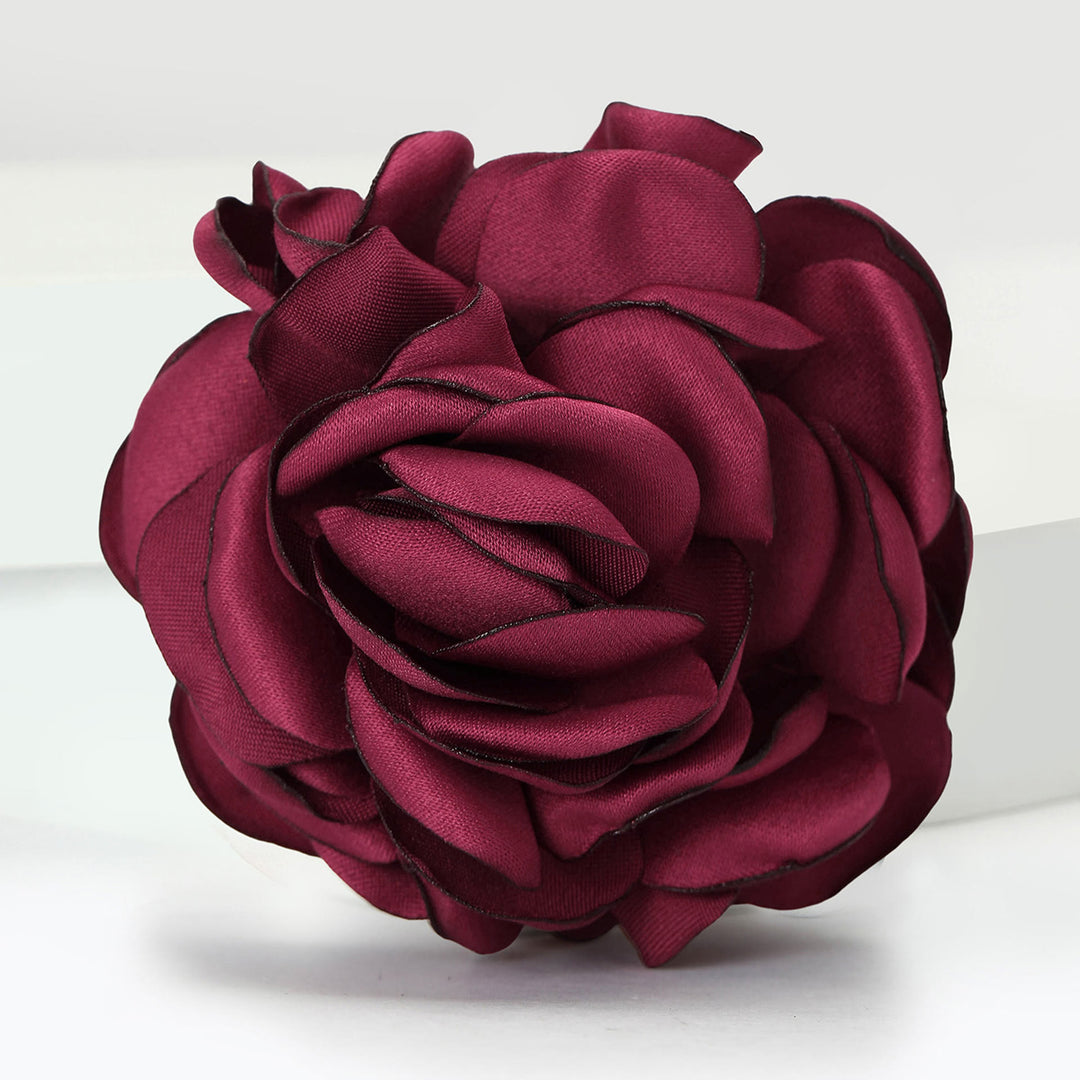 Lustrous Satin Elegant Rose Multi-color Brooch - Red - image 0