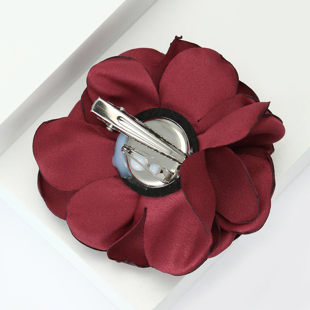 Lustrous Satin Elegant Rose Multi-color Brooch - image 1