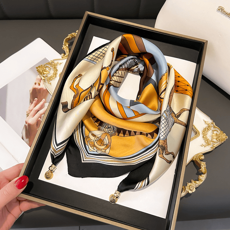 Women's Elegant Retro Printed Square Magnetic Cravat - image 1