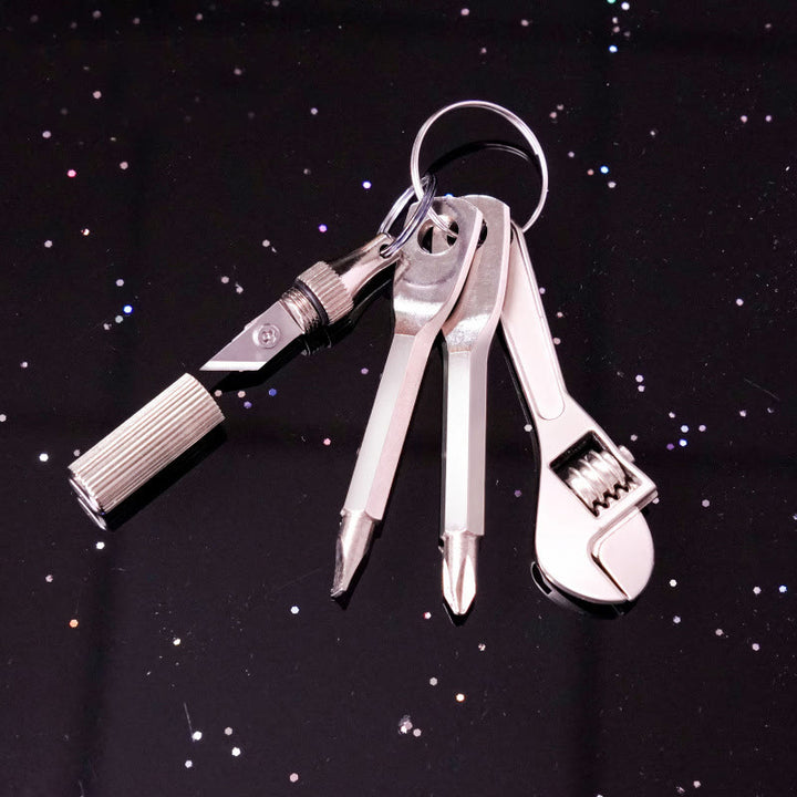 4-In-1 Pocket Mini Tool Knife Wrench Screwdriver Keychain - 4Pcs - image 0