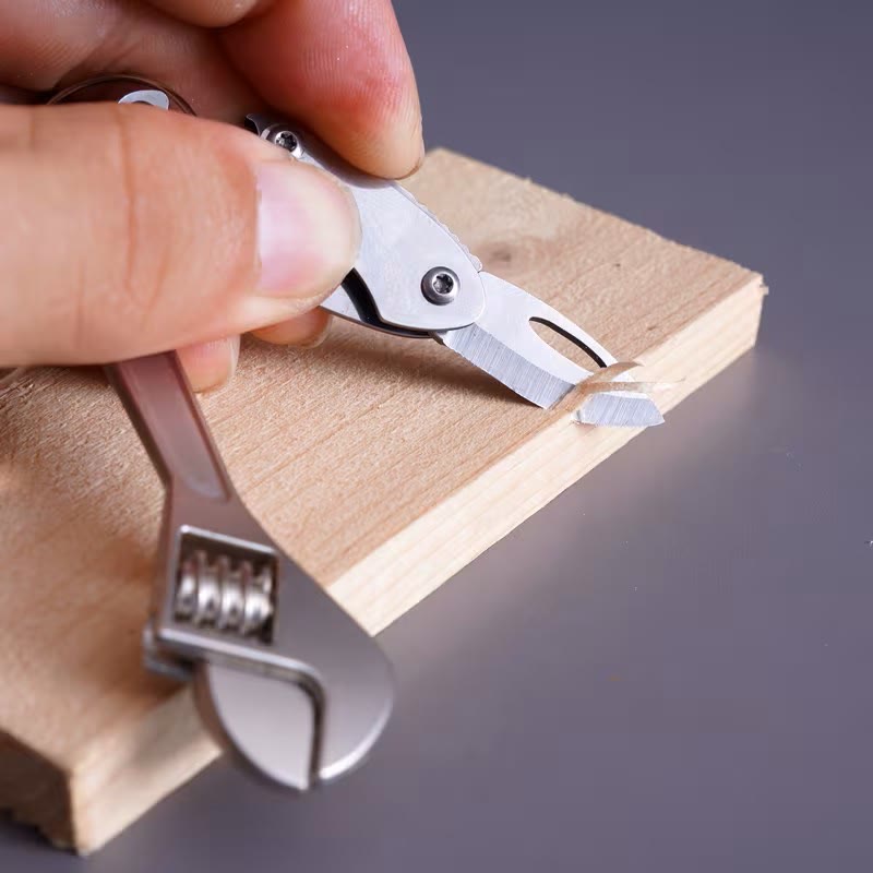 4-In-1 Compact Tool Set Knife Wrench Screwdriver Keychain - image 7