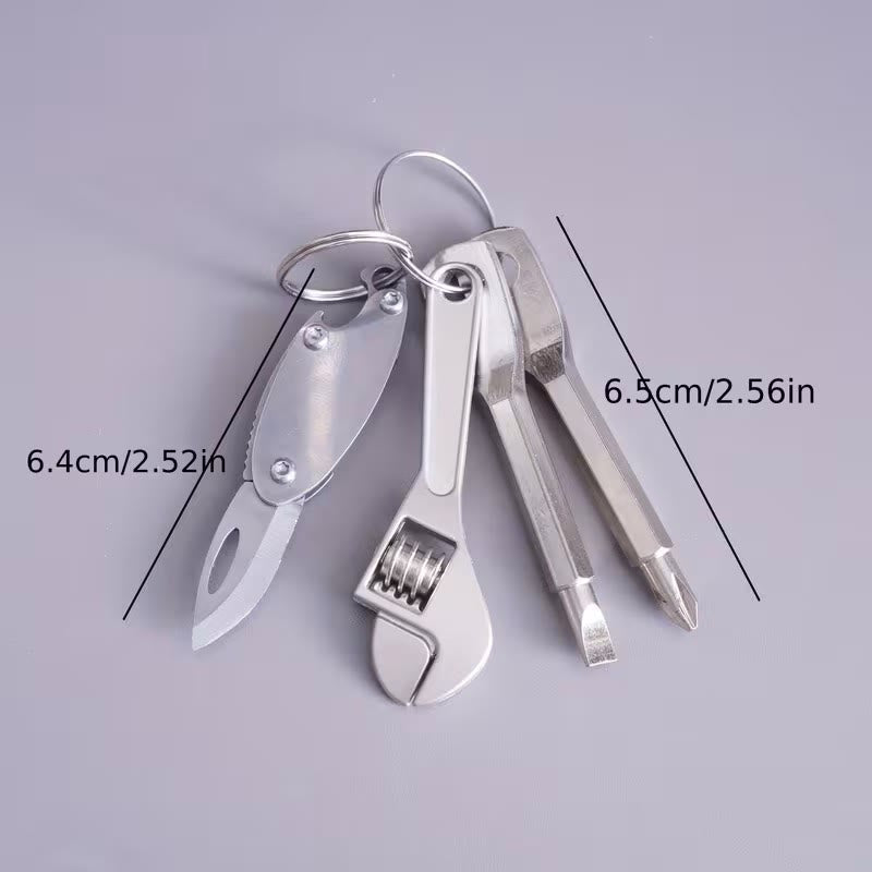 4-In-1 Compact Tool Set Knife Wrench Screwdriver Keychain - image 8