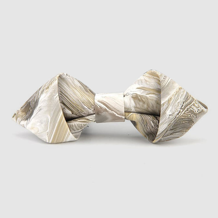 Floral & Ornate Pattern Accents Pointed Leather Bow Tie - Style #15 - image 17