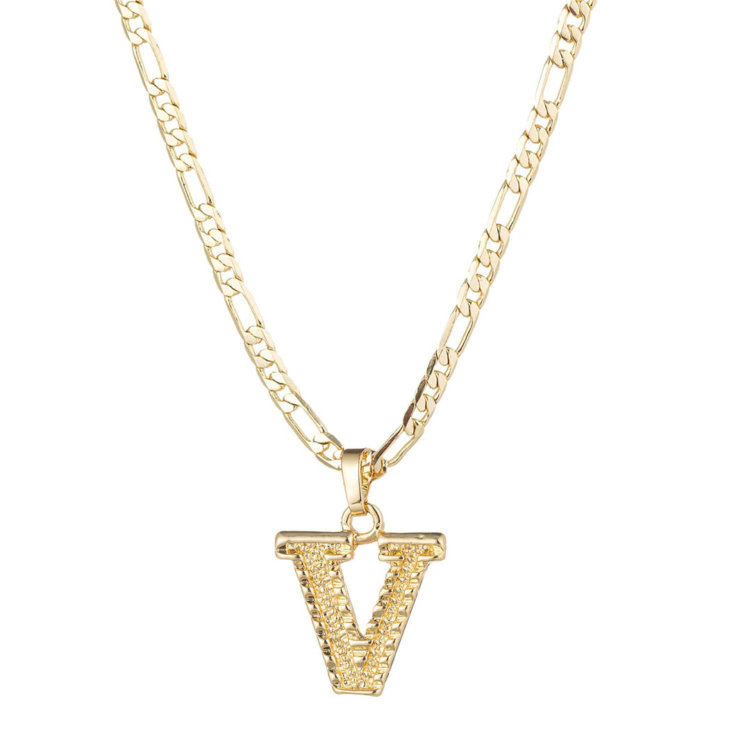 Simple & Noble Golden Letter Pendant Necklace - V - image 23