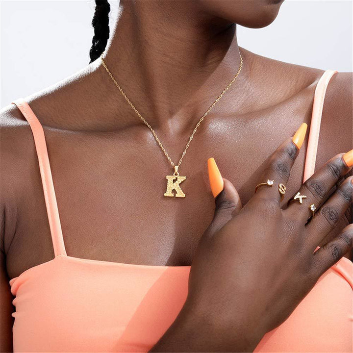 Simple & Noble Golden Letter Pendant Necklace - image 1