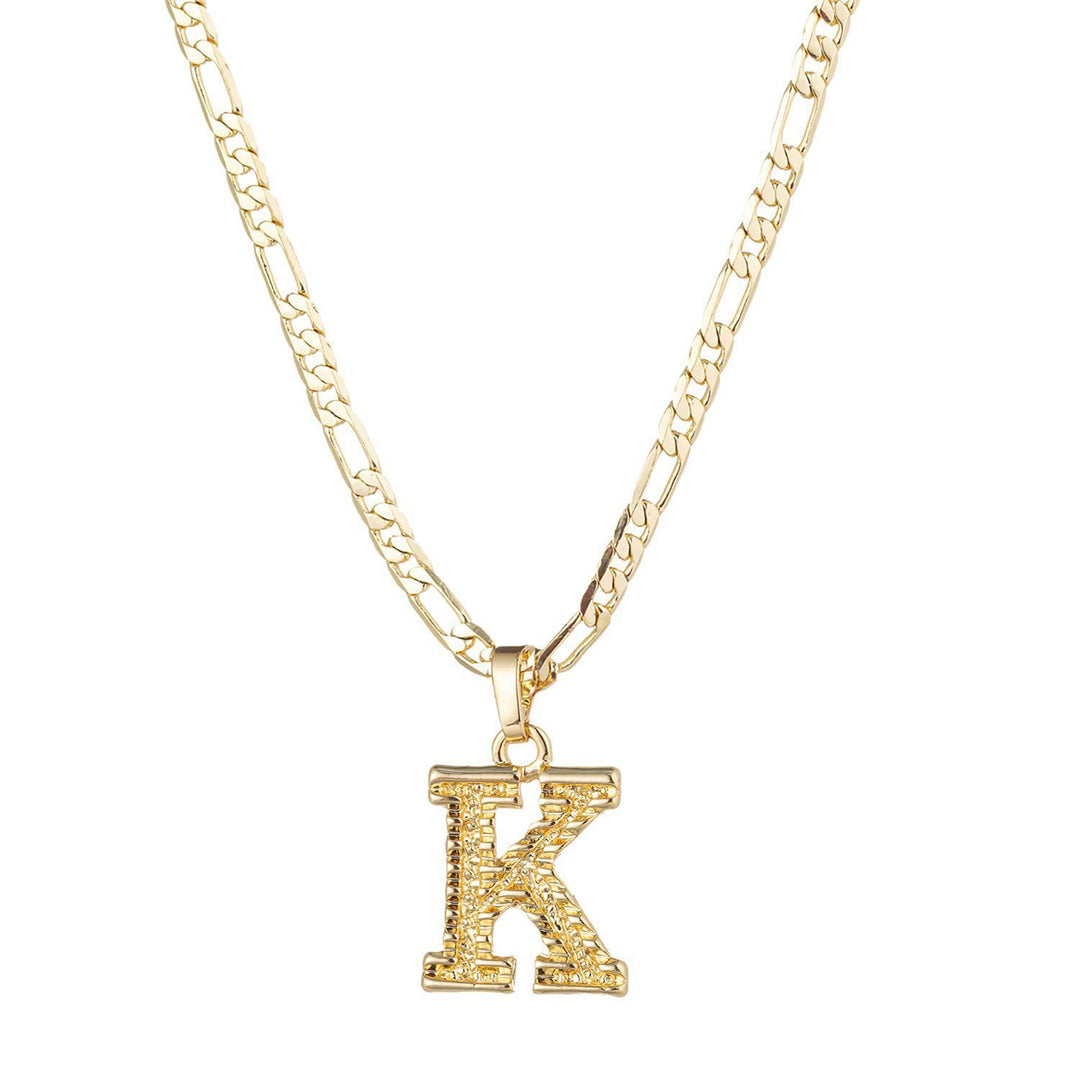 Simple & Noble Golden Letter Pendant Necklace - K - image 0