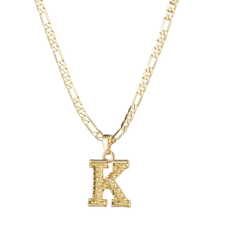 Simple & Noble Golden Letter Pendant Necklace - K - image 0