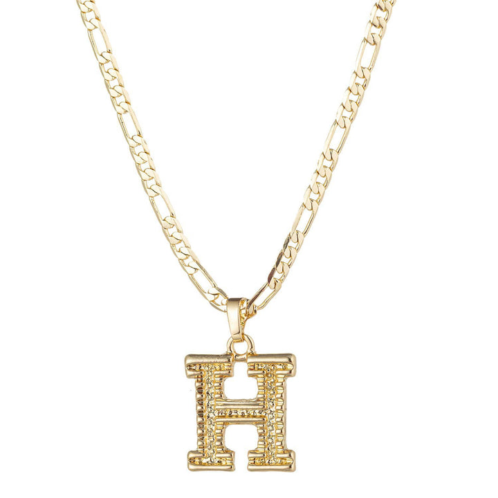 Simple & Noble Golden Letter Pendant Necklace - H - image 10
