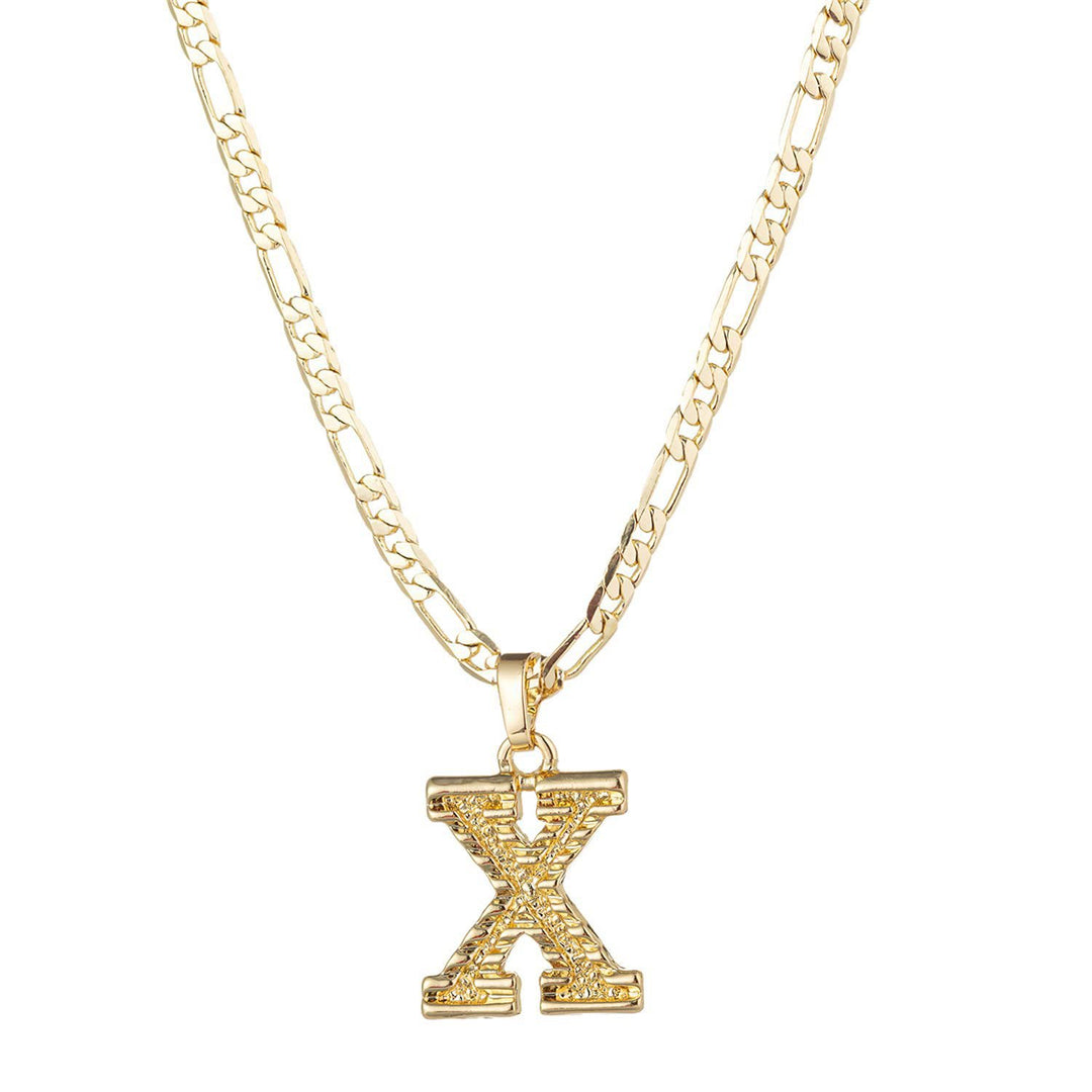 Simple & Noble Golden Letter Pendant Necklace - X - image 25