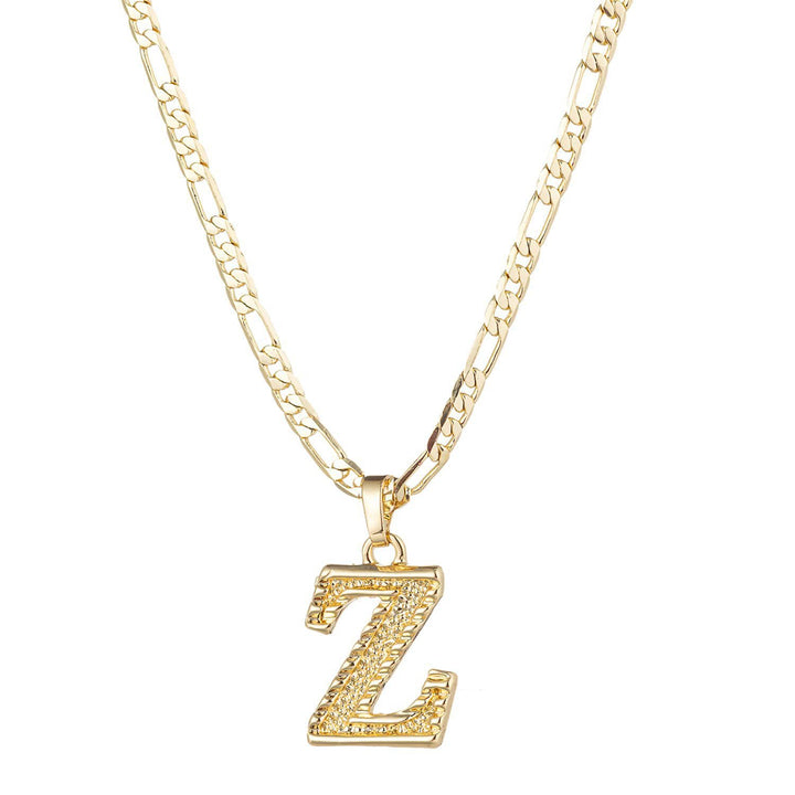 Simple & Noble Golden Letter Pendant Necklace - Z - image 27
