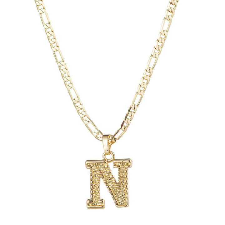 Simple & Noble Golden Letter Pendant Necklace - N - image 15
