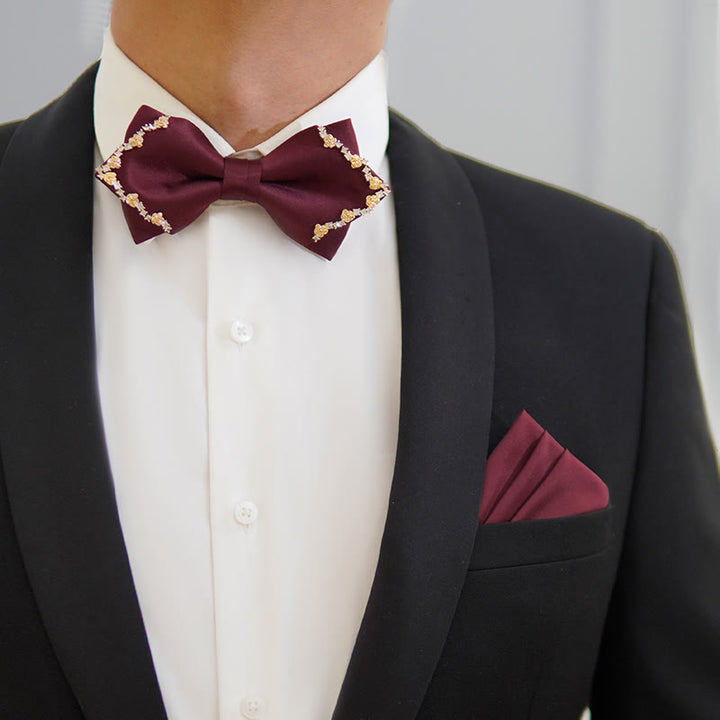 Shining Gilded Rose Edge Double Layers Bow Tie - image 8