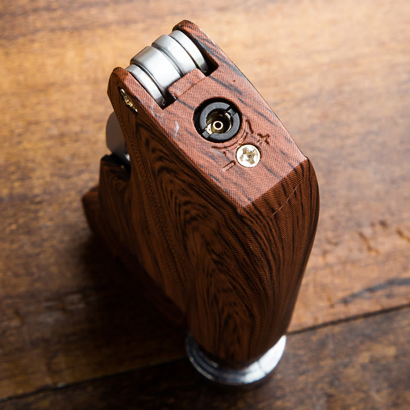 Retro Wood Grain Folding Pipe Metal Butane Lighter - image 3