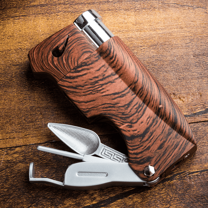 Retro Wood Grain Folding Pipe Metal Butane Lighter - Wood Grain Lighter - image 0