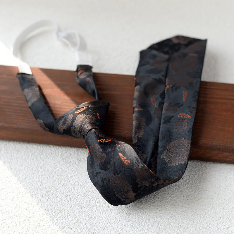 Men's Floral Printed Pre-tie Necktie For Suit - Style #1 - image 0