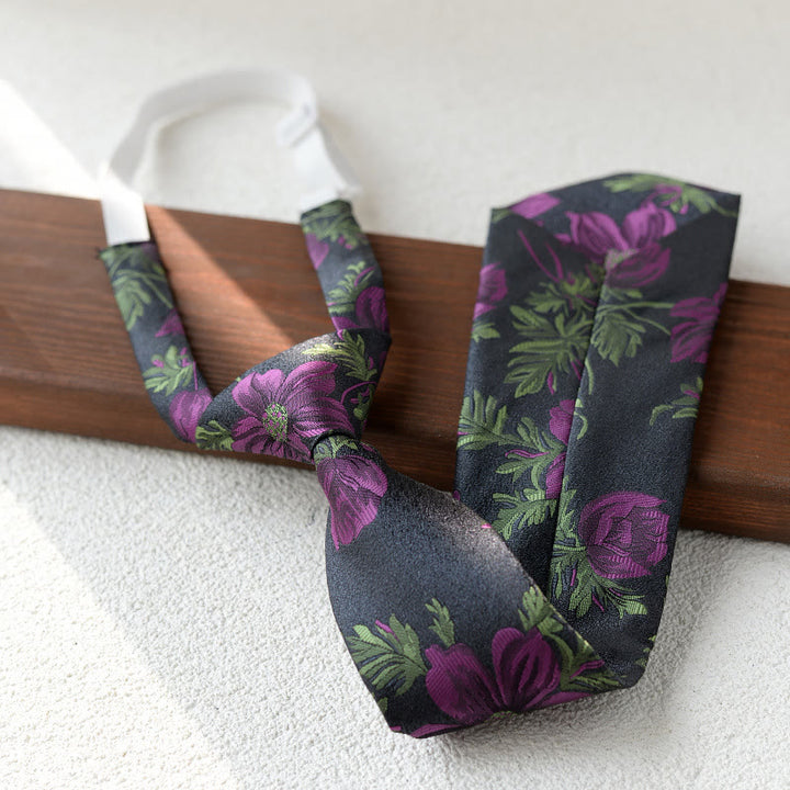 Men's Floral Printed Pre-tie Necktie For Suit - Style #2 - image 2
