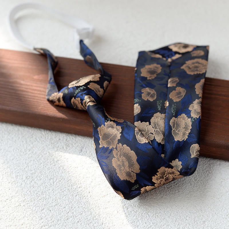 Men's Floral Printed Pre-tie Necktie For Suit - Style #4 - image 4