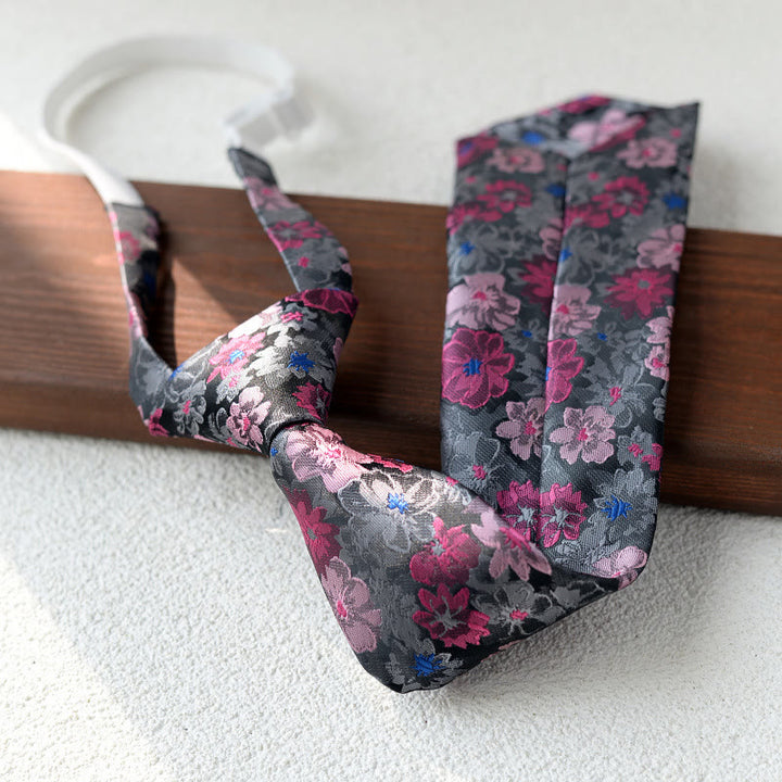 Men's Floral Printed Pre-tie Necktie For Suit - Style #5 - image 5