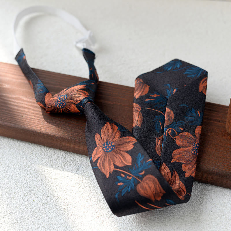 Men's Floral Printed Pre-tie Necktie For Suit - Style #7 - image 7