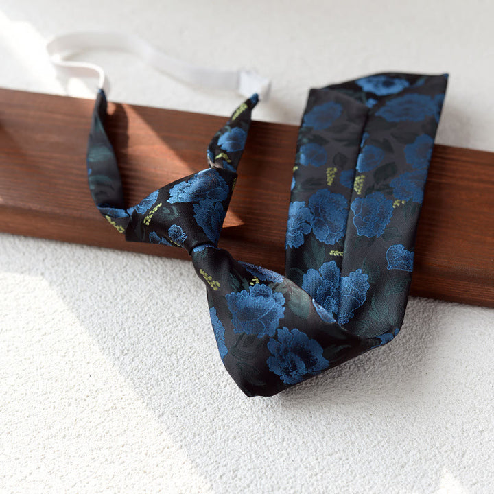 Men's Floral Printed Pre-tie Necktie For Suit - Style #10 - image 10