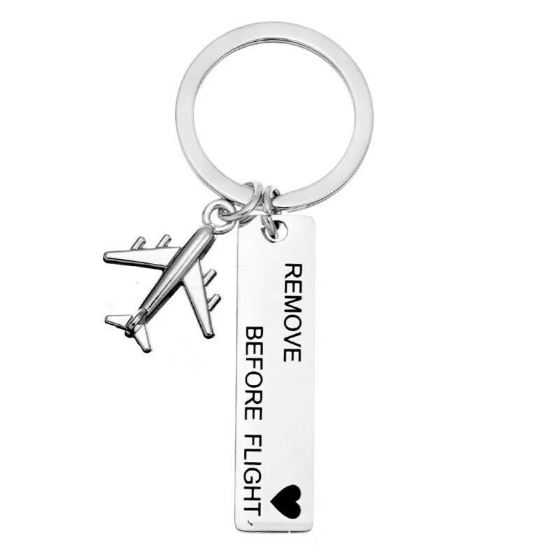 Custom Engraved Text Mini Airplane Personality Keychain - image 1