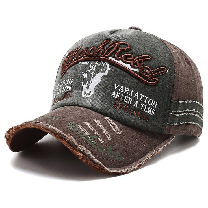 Vintage Western Style Worn-out Longhorned Bullhead Baseball Cap - Coffee - M (22''-22 7/8") - image 7