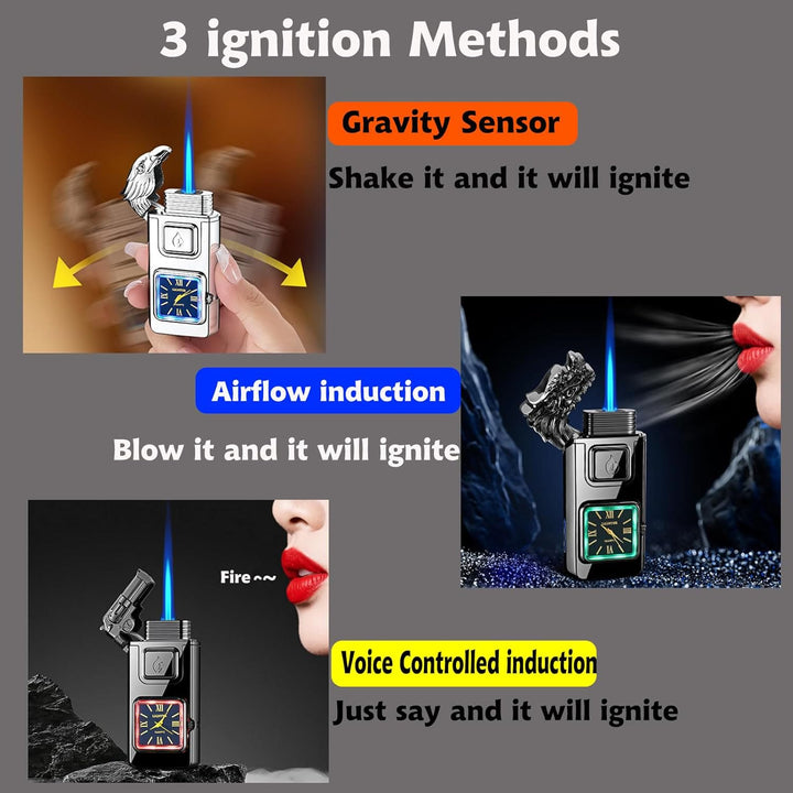 Gun-Shaped LED Inflatable Butane Lighter With Clock - image 2