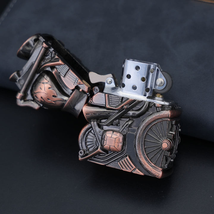 Creative Retro Motorcycle Shaped Metal Kerosene Lighter - image 2