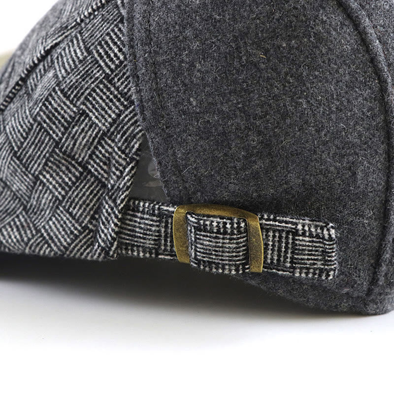 Textured Woven Patchwork Stitched Newsboy Beret Hat - image 4