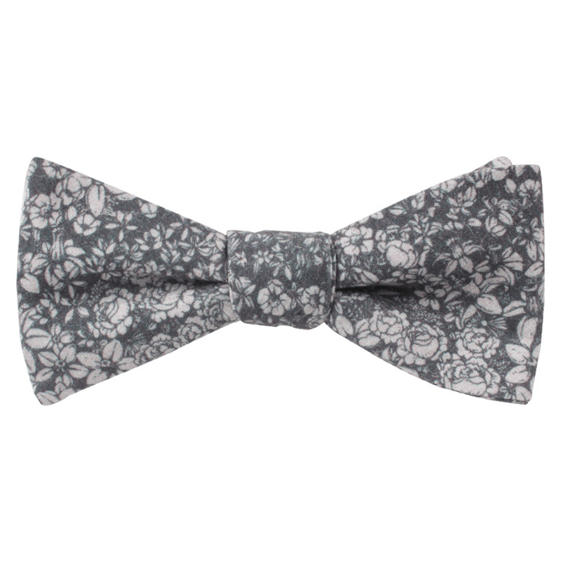 Men's Versatile Multi-Patterned Fabric Bow Tie - Grey - image 1