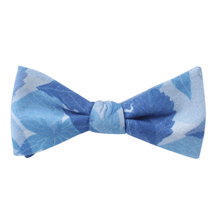 Men's Versatile Multi-Patterned Fabric Bow Tie - Light Blue - image 2