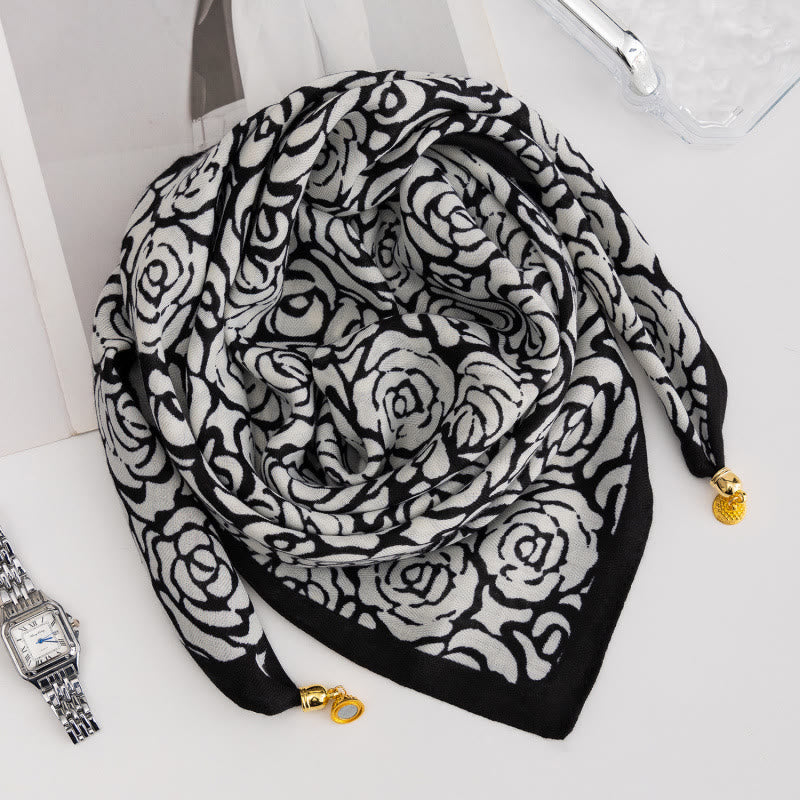 Women's Elegant Retro Rose Polka Dot Square Magnetic Cravat - Style #1 - image 0