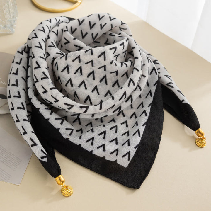 Women's Elegant Retro Rose Polka Dot Square Magnetic Cravat - Style #7 - image 6