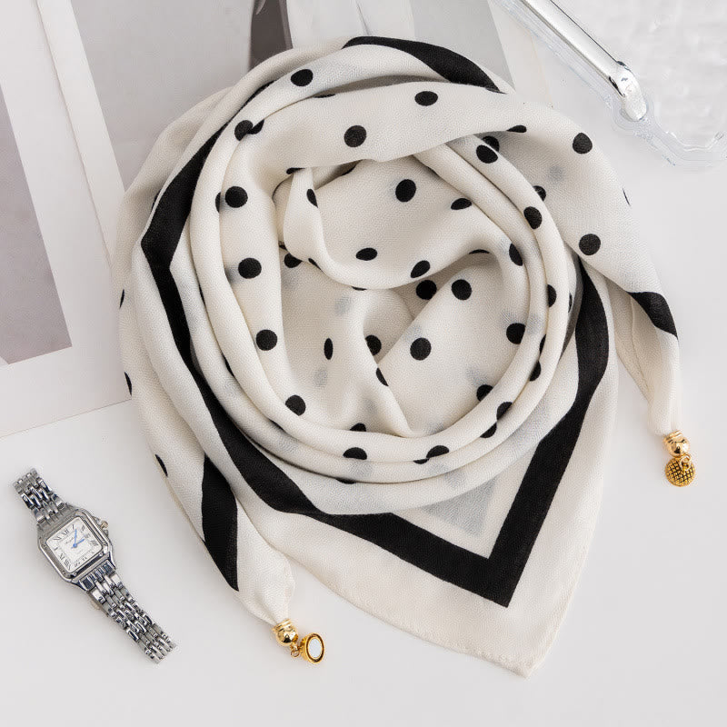 Women's Elegant Retro Rose Polka Dot Square Magnetic Cravat - Style #28 - image 26