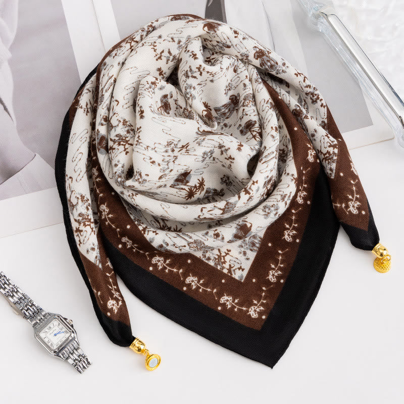 Women's Elegant Retro Rose Polka Dot Square Magnetic Cravat - Style #29 - image 28